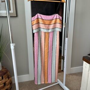 Colorful Sequin Strapless Dress